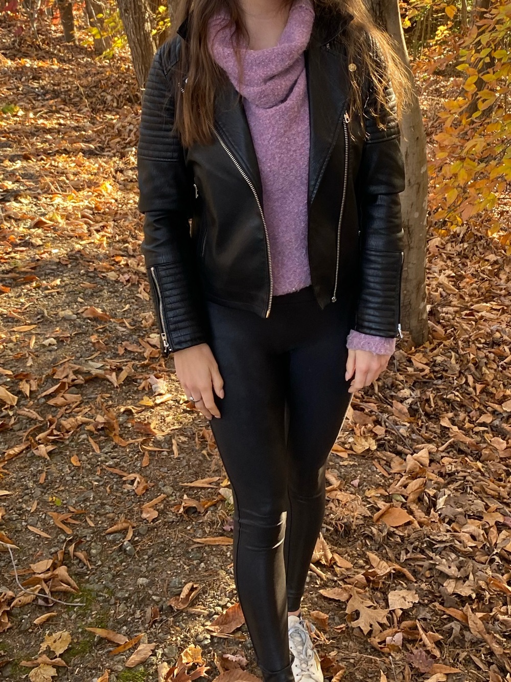 Topshop Motto Faux Leather Jacket
